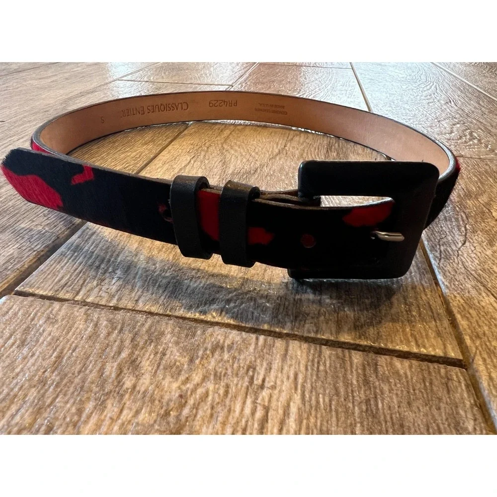 Classiques‎ Entier Patent Leather Belt Womens Small USA PR4229 Cow Print Rodeo